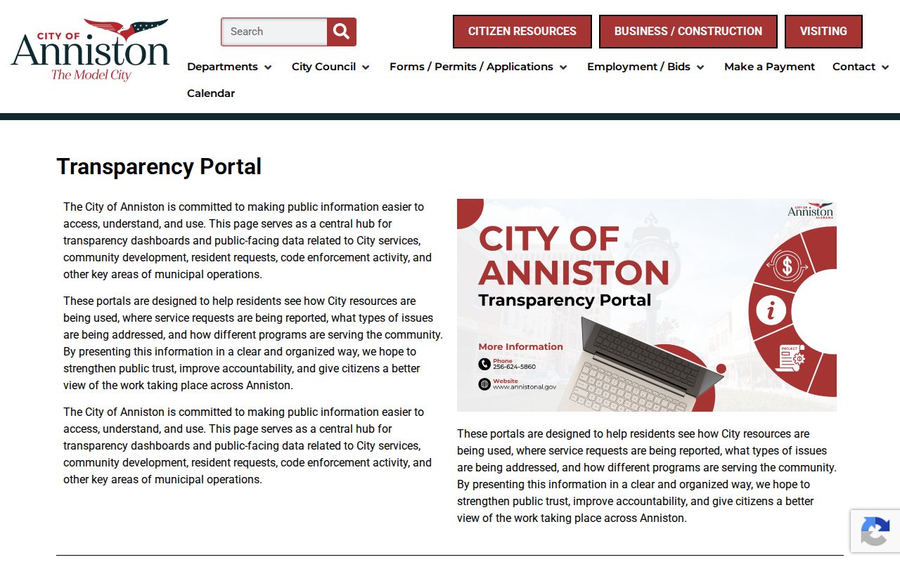 Anniston criminal records transparency dashboard
