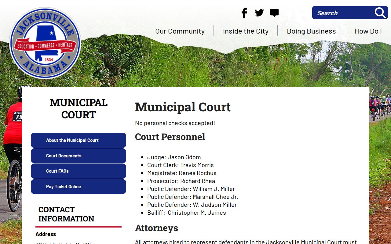 Jacksonville criminal records at Jacksonville Municipal Court