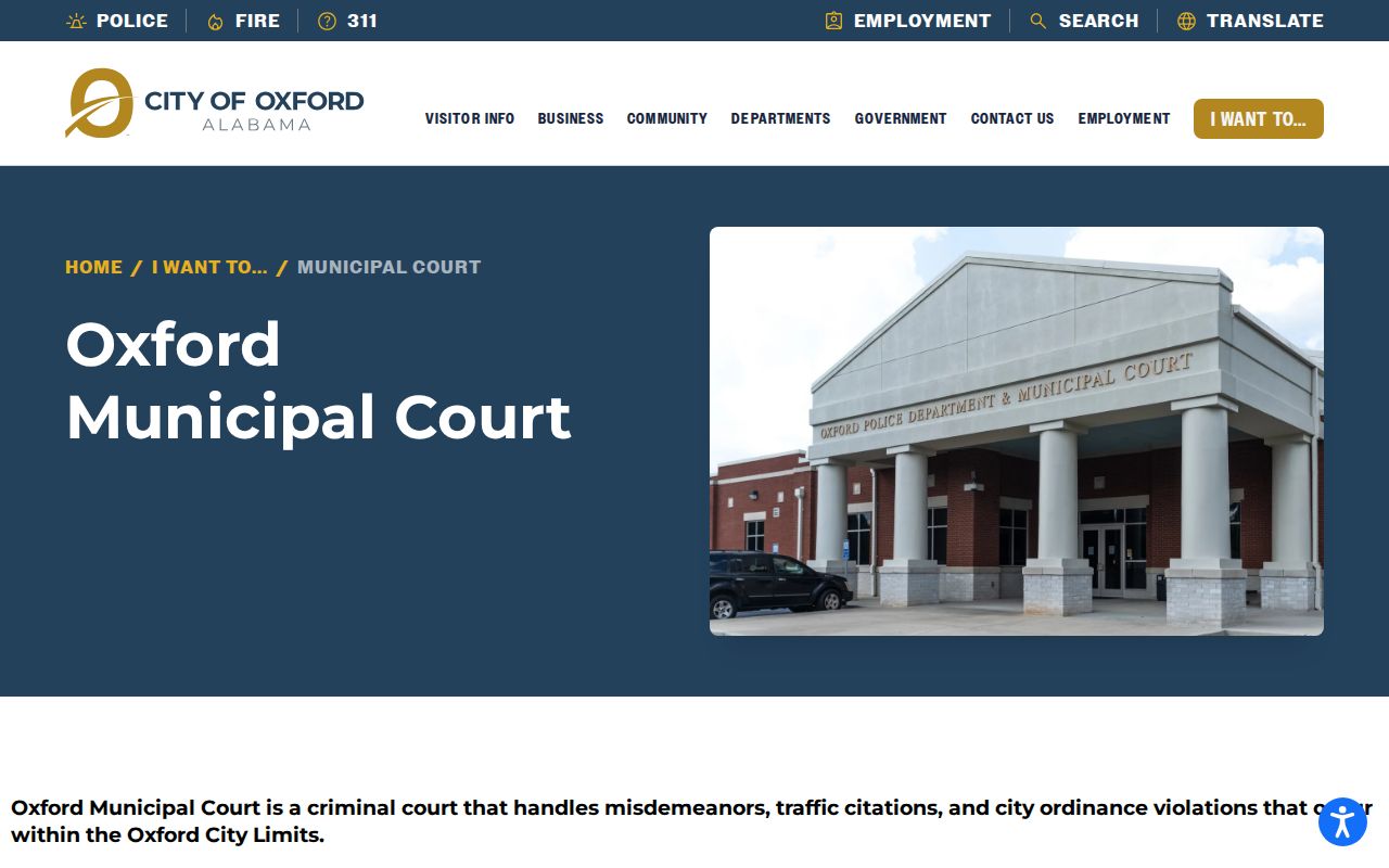 Oxford Municipal Court criminal records and schedule